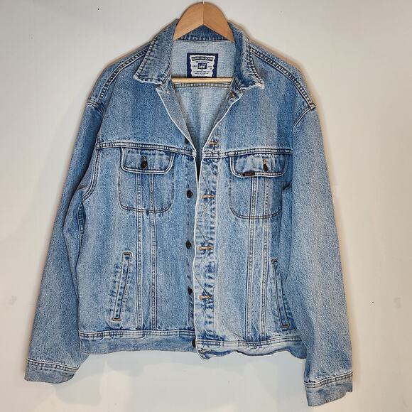 Lee XL Jean Denim Collection Jacket Vintage Mens Buttoned Blue Cotton RN 14666 - Picture 1 of 7